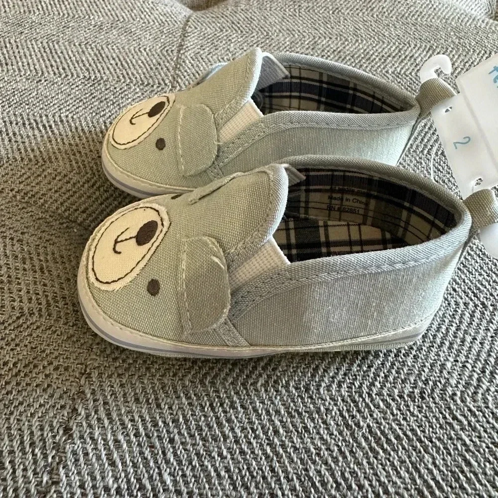 Tender Toes Baby Blue Teddy Bear Shoes Size 2 New Never Worn